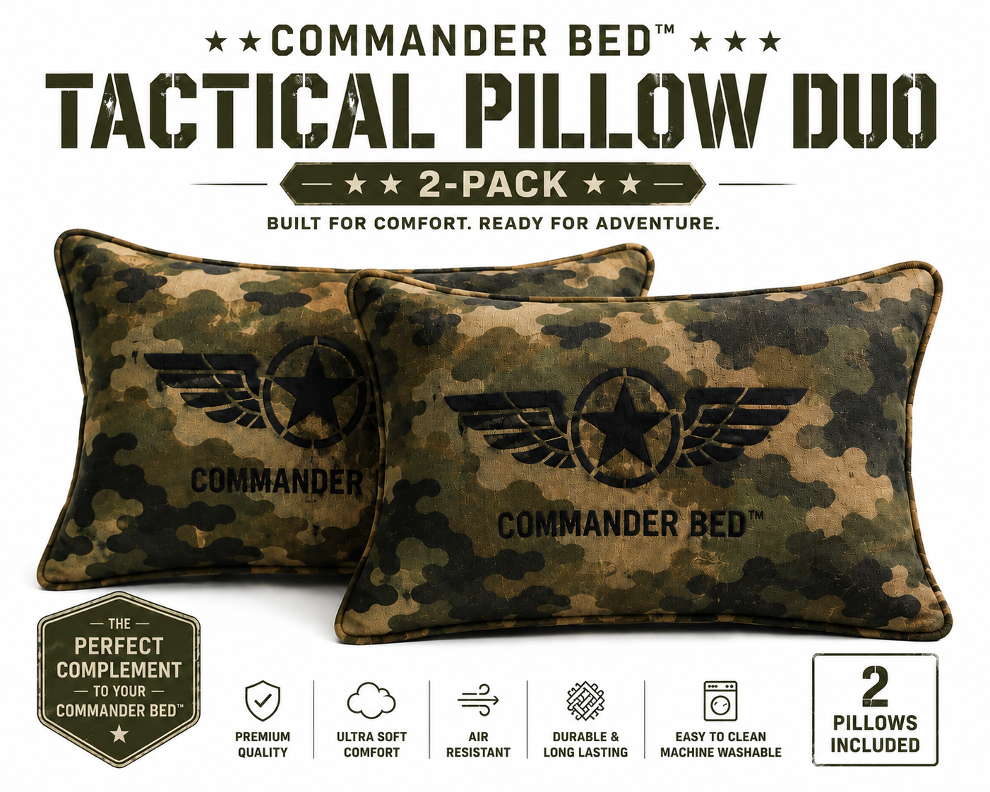Military Pillow 2-Pack