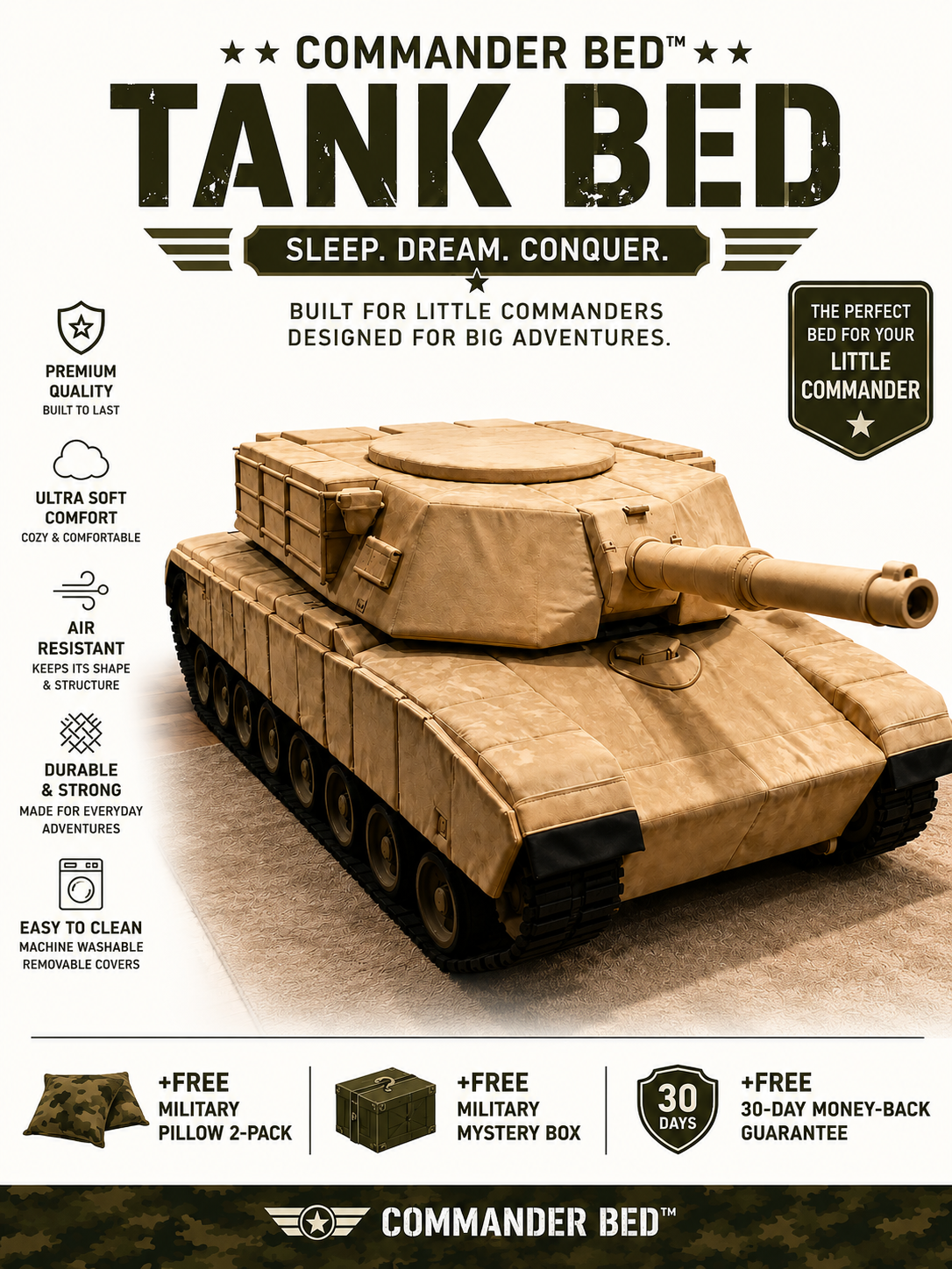 Commander Bed™ – Desert Tan Tank