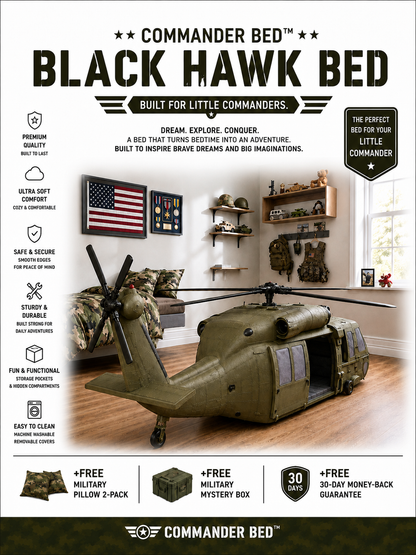 Commander Bed™ – Black Hawk Helicopter Dark Green
