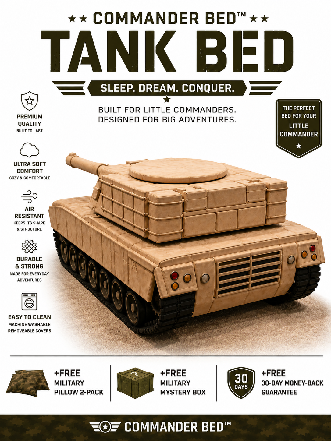 Commander Bed™ – Desert Tan Tank