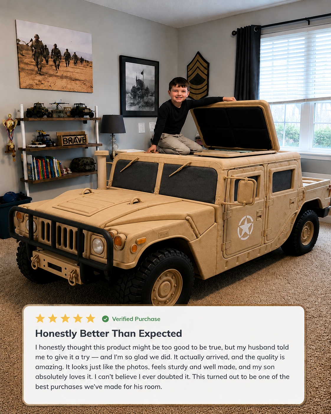 Commander Bed™ – Jeep 4×4 Desert Tan